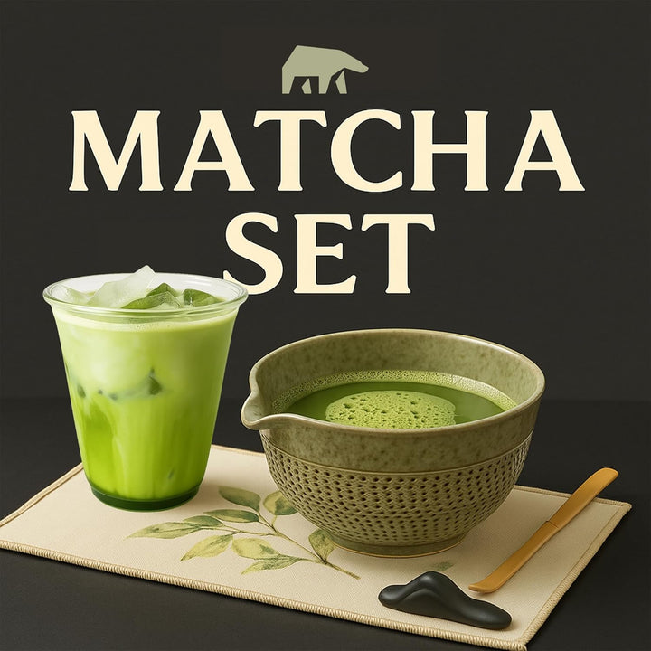 Matcha Set Premium Matcha Tee-Set, Matcha Set Tea (7-teilig) Keramik, Bambus Matcha Schneebesen, han