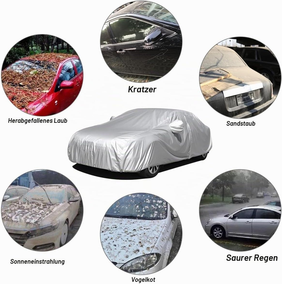 JNNJ Universal-Auto-Vollabdeckung, wasserdichte Atmungsaktive Autoabdeckung, Autoabdeckung Regen Sta