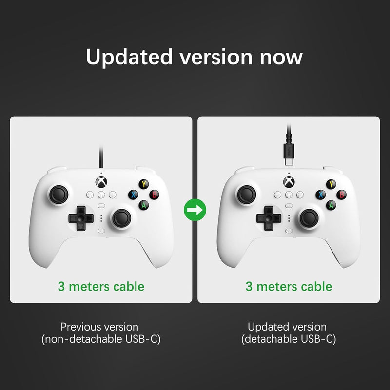 AKNES 8Bitdo Ultimate Wired Controller für Xbox Series X|S, Xbox One, Windows 10/11, Gamepad mit Hal