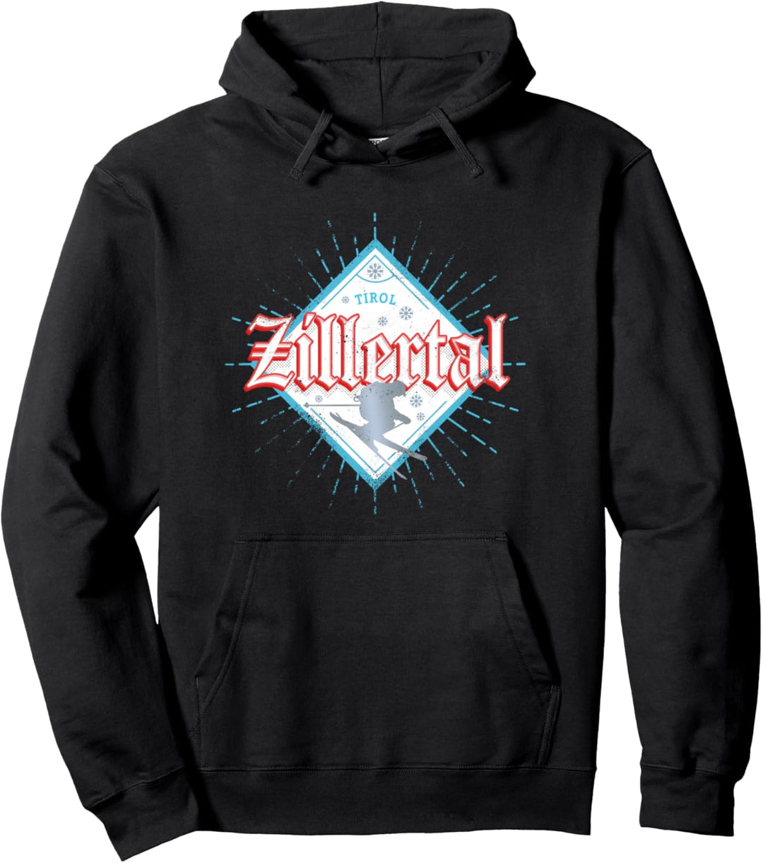 Zillertal Tirol Österreich Retro Skifahrer Vintage Souvenir Pullover Hoodie