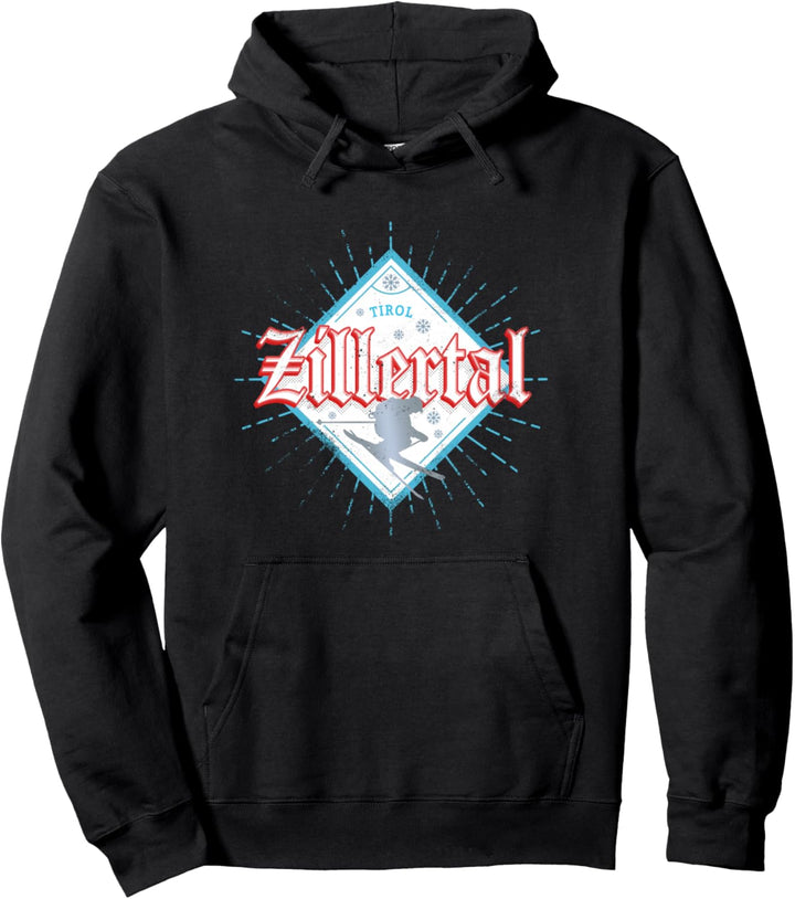 Zillertal Tirol Österreich Retro Skifahrer Vintage Souvenir Pullover Hoodie