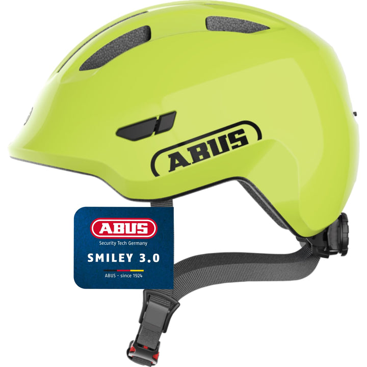 ABUS Kinderhelm Smiley 3.0 - Fahrradhelm mit tiefer Passform, kindergerechten Designs &amp; Platz für ei