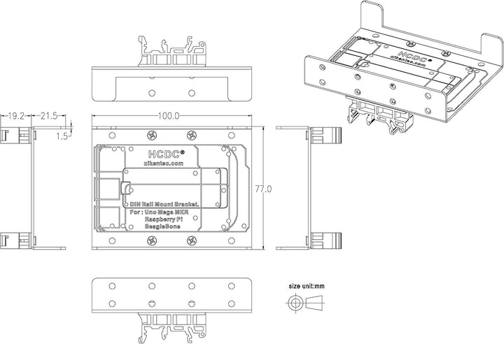 DIN-Schienenhalterung für Raspberry Pi A+ B+ 2B 3B 3B 4B Zero Arduino Uno Mega Mkr BeagleBone