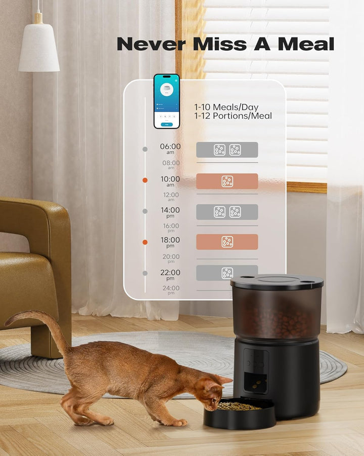 Futterautomat Katze APP: 2.4G/5G WiFi Futterautomat Hund - Automatische Futterstation Katzen - Futte