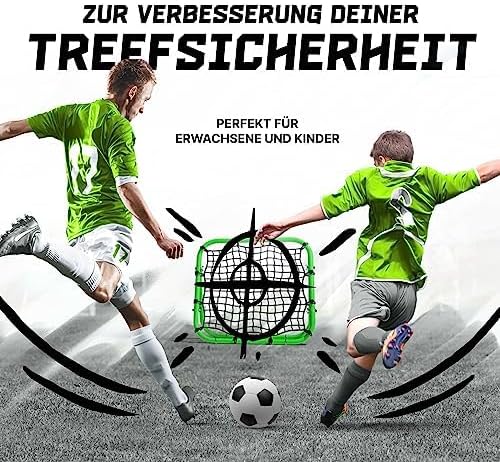 BENTSON Rebounder für Fussball Kinder und Profis I Inkl. Ersatznetz I Robuster Rahmen I Auch für Han