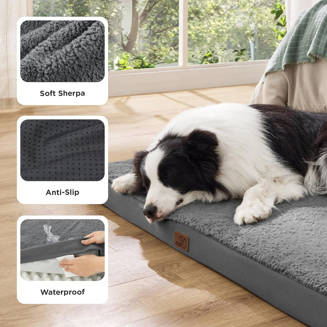 Bedsure orthopädisches Hundebett Grosse Hunde - 112x81x7.6cm Hundekissen flauschig Hundematte waschb