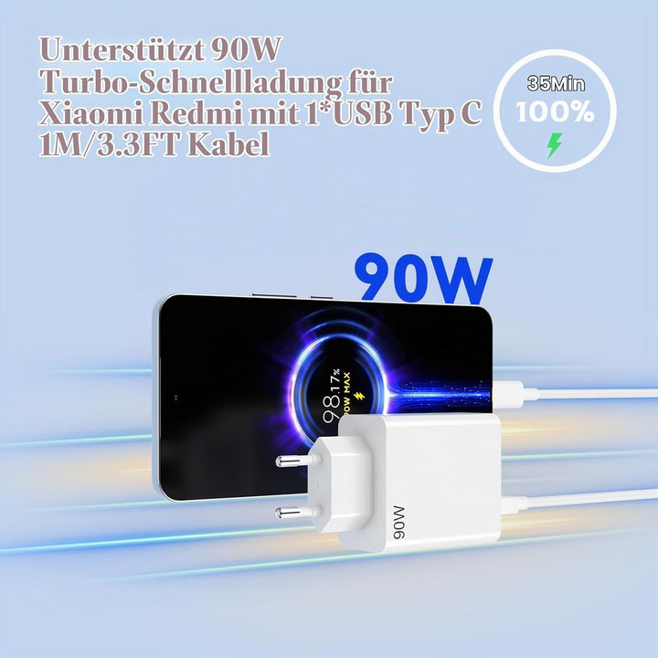 90W USB C Ladegerät Ladekabel für Xiaomi 17 Ultra 15TPro 15 14 15Ultra 15Pro 15S Pro 14 13 Ultra, 90