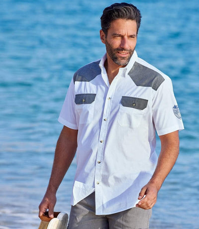 ATLAS FOR MEN - Herrenhemd - Kurze Ärmel - Verfügbar in grossen Grössen von M bis 5XL M Details in B