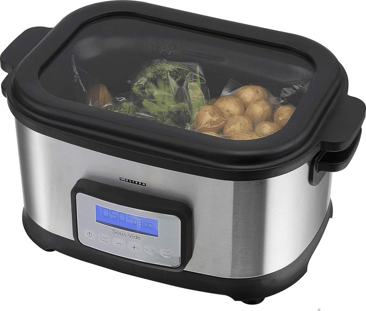 Melissa 16310170 Sous Vide Schongarer Topf, Würstchenwärmer und Vakuum für Küche Kochen bei niedrige
