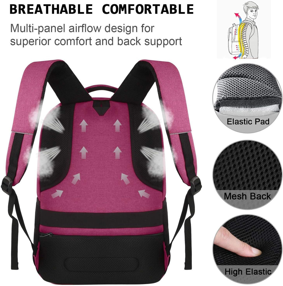 marcello Rucksack Damen,Laptop Rucksäcke mit USB-Ladeanschluss für Arbeit Schule Uni Schulrucksack f
