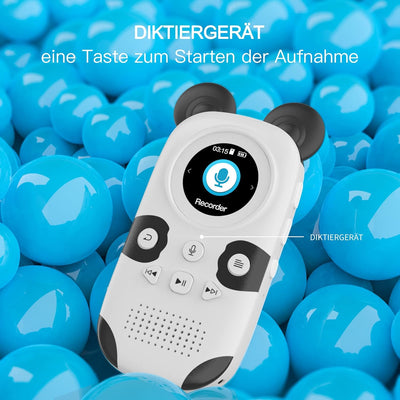 RUIZU MP3-Player mit Lautsprecher für Kinder Cute Panda 1,5-Zoll-TFT-Bildschirm 16 GB Unterstützung