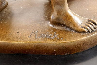 Gay Paar in akrobatischer Haltung - signiert von M. Nick - Männer Akt - Gay Bronzefigur - Deko - Woh