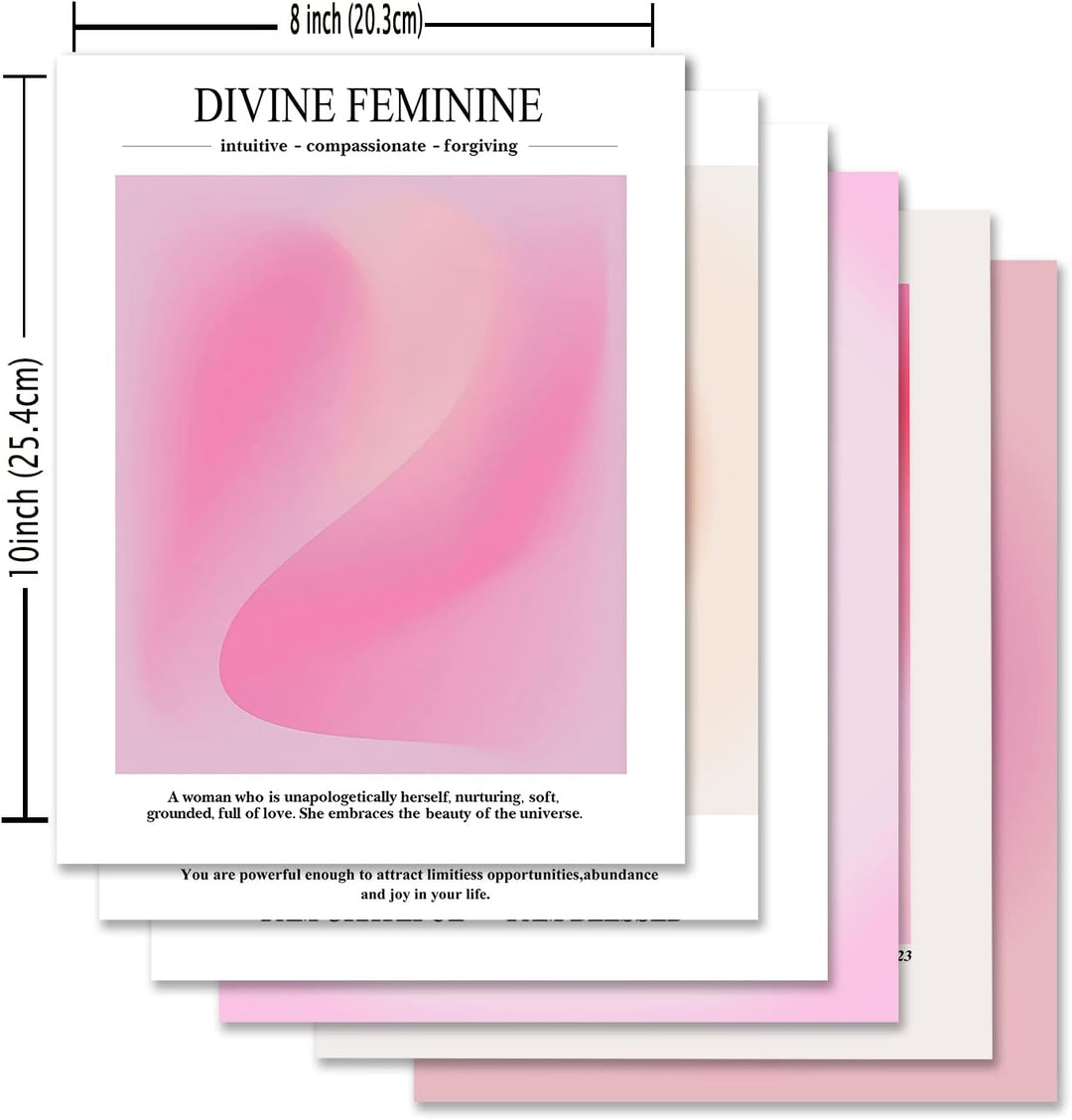 Trendige Wandkunstdrucke Engel Nummer Poster Rosa Aura Kunstwerk Bunte Farbverlauf Malerei Tägliche