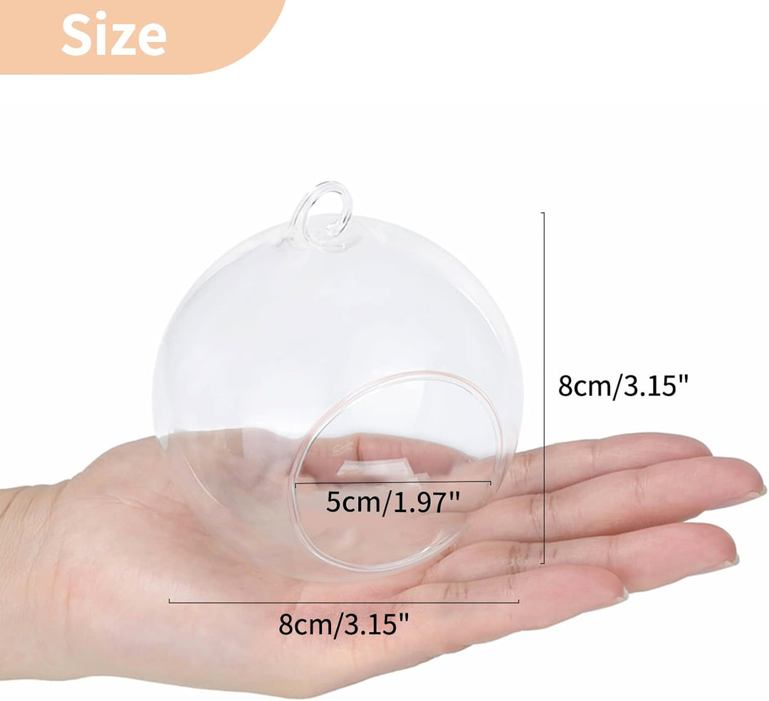 NUPTIO 12 Stücke 8cm Hängen Glaskugel Teelicht Kerzenhalter Hause Hochzeit Mittelstücke Decor Garten