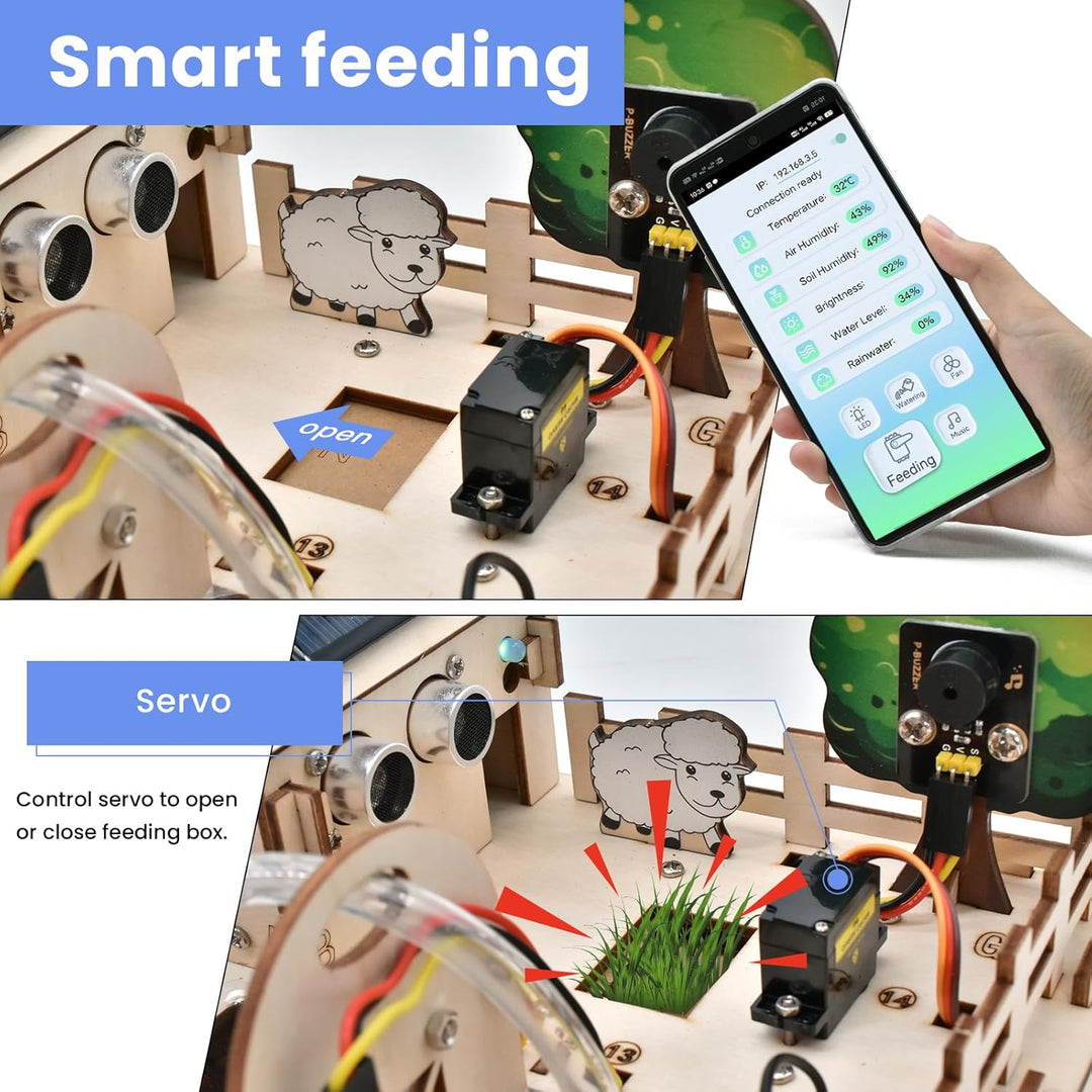 KEYESTUDIO ESP32 IoT Smart Farm Starter Kit for Arduino and Scratch Programming, DIY Sensor Kit STEM