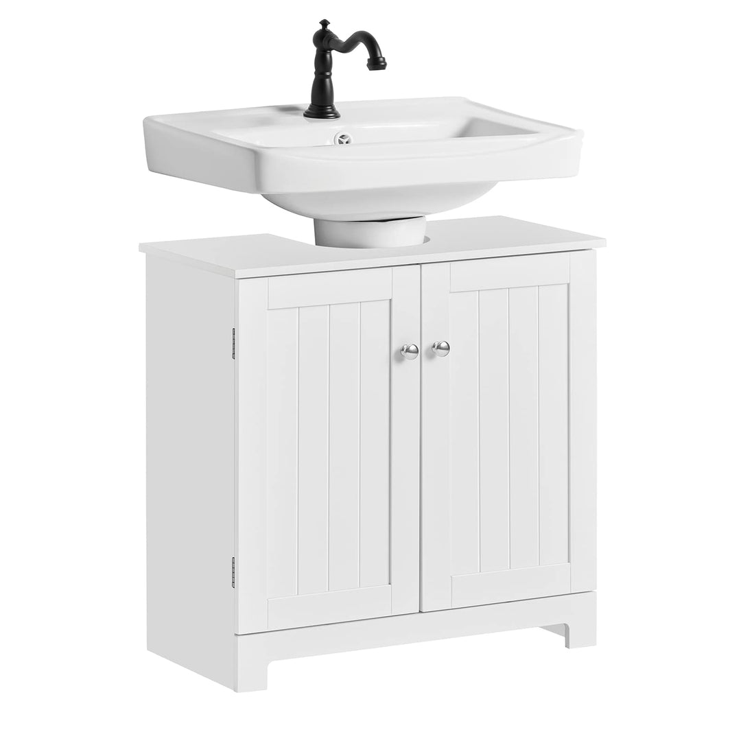 SoBuy BZR18-II-W Waschbeckenunterschrank Badschrank Waschtisch Unterschrank Badmöbel weiss BHT ca: 6