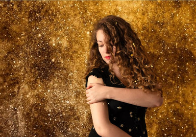 WaW 1.5x2.2m Fotohintergrund Gold Glitzer Hintergründe für Fotostudios S Gelb, S Gelb