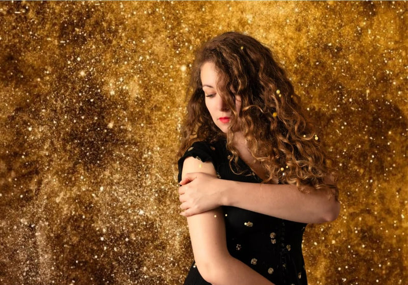 WaW 1.5x2.2m Fotohintergrund Gold Glitzer Hintergründe für Fotostudios S Gelb, S Gelb