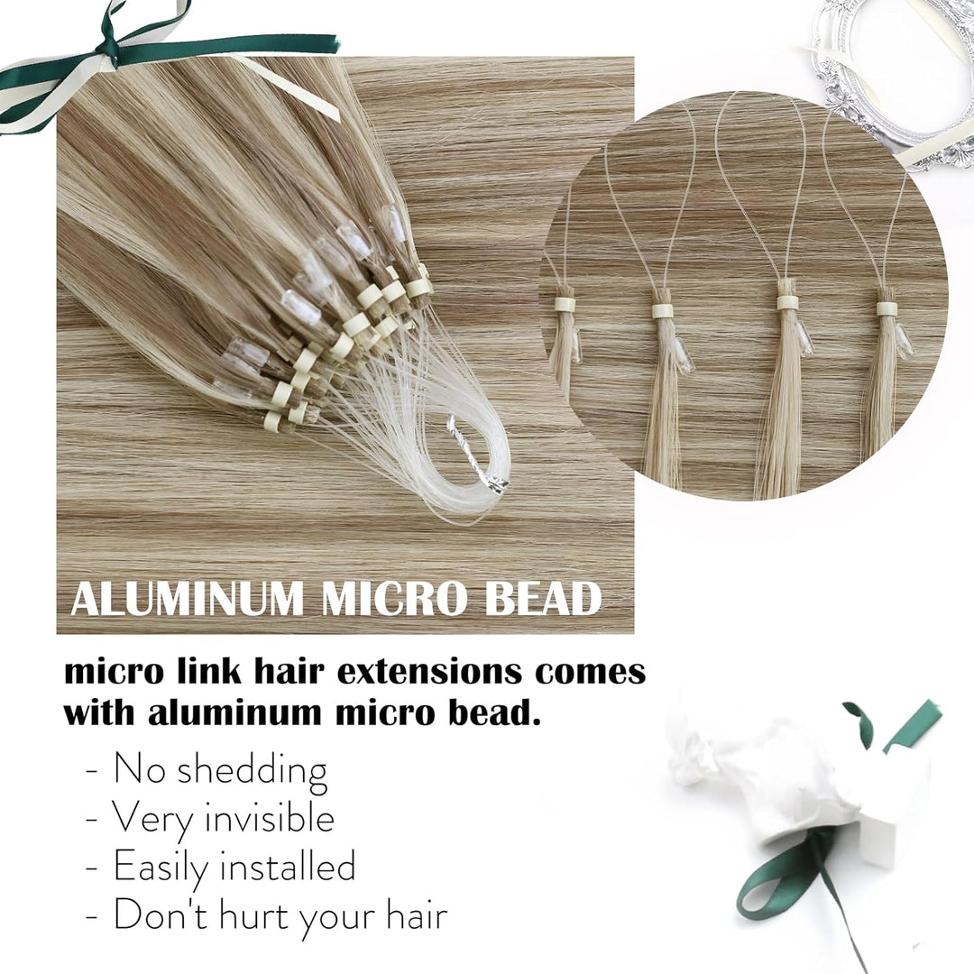 Moresoo Microring Extensions Echthaar 1g 55cm Cold Fusion Unsichtbar Extensions Echthaar Microring H