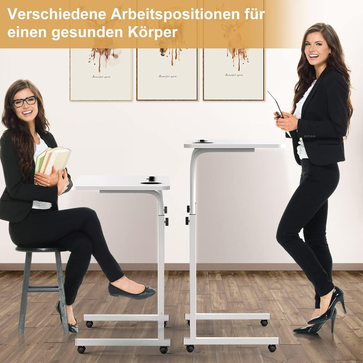 PIPIPOXER 60x40cm Laptoptisch höhenverstellbarer Schreibtisch Computertisch mobiler Laptop-Schreibti