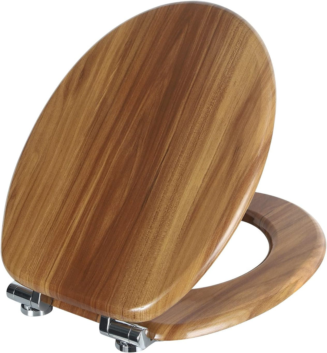 WOLTU Premium WC-Sitz Toilettensitz mit Absenkautomatik, MDF Holzkern, Softclose Scharnier, Desgin D