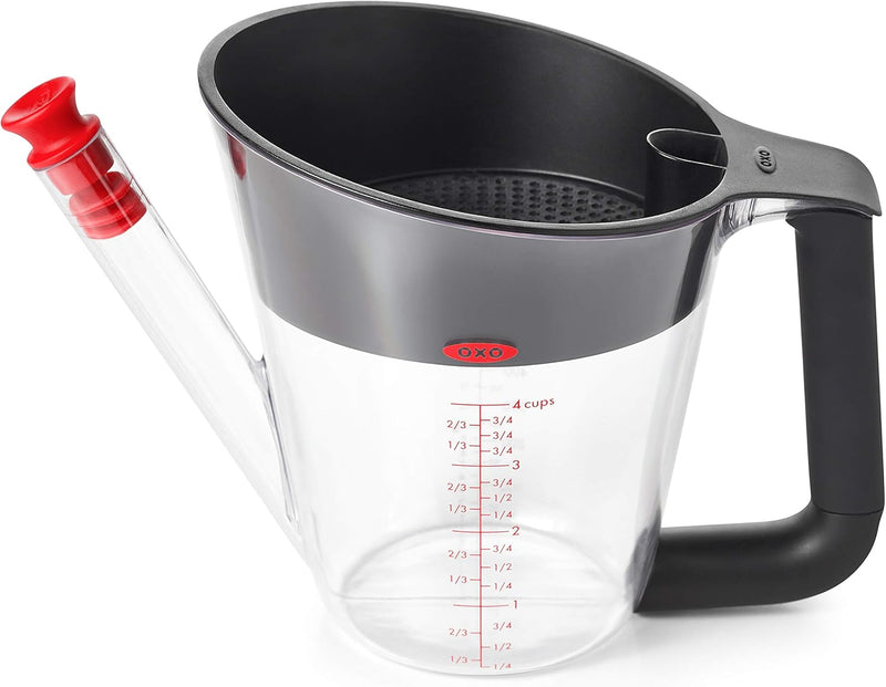 OXO Good Grips grosse Fett-Trennkanne, 1 l – spülmaschinenfeste Sossenkanne für Bratensaft und mehr