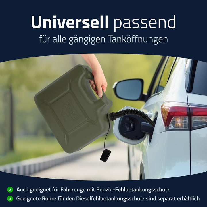 hünersdorff 801000 Kraftstoff-Kanister PROFI 10l für Benzin, Diesel und andere Gefahrgüter, UN-Zulas