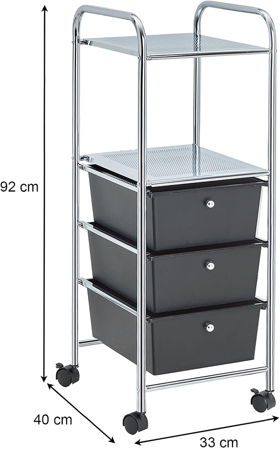 IDIMEX Rollcontainer GINA, schönes Badregal mit 3 Schubladen, praktischer Rollwagen mit 2 Böden, mod