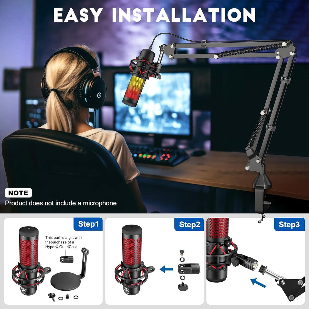 Mikrofon Arm,Aokeo AK-35 Mikrofon Ständer Arm für Blue Yeti,Blue Snowball,HyperX QuadCast,SoloCast,E