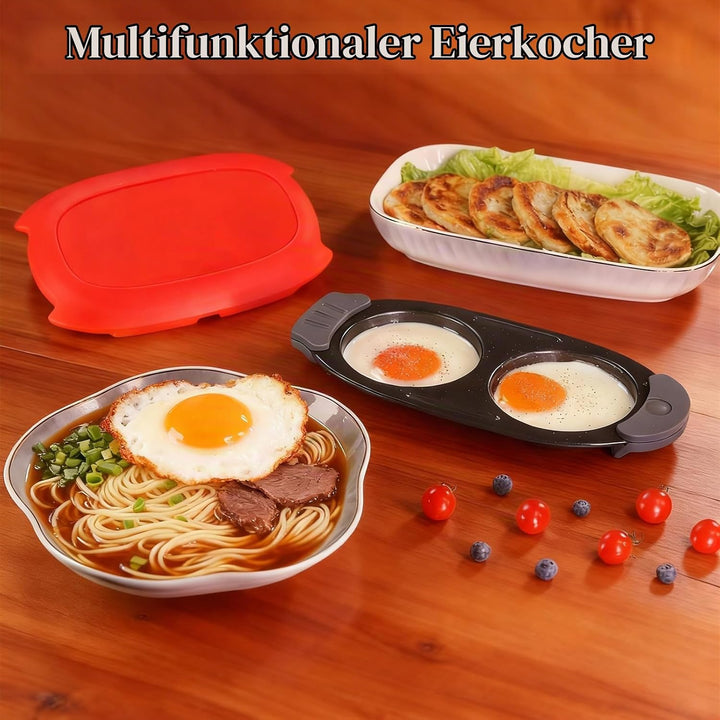 KINDLUME Eierkocher Mikrowelle, Poached Egg Maker, Mikrowellenteller, 2-in-1 Mikrowellen Eierkocher