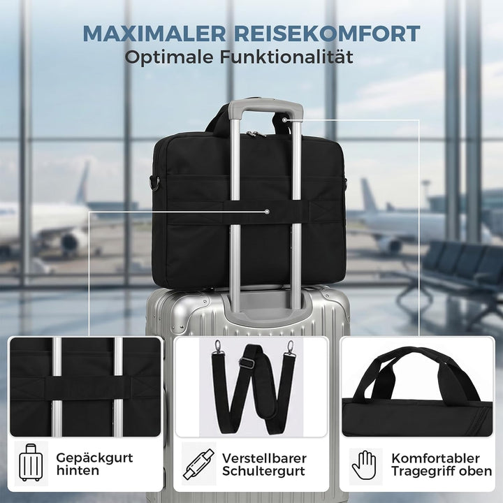 BERTASCHE Laptoptasche 17 Zoll - 17,3 Zoll Notebooktasche für Herren Damen, Computertasche für Reise