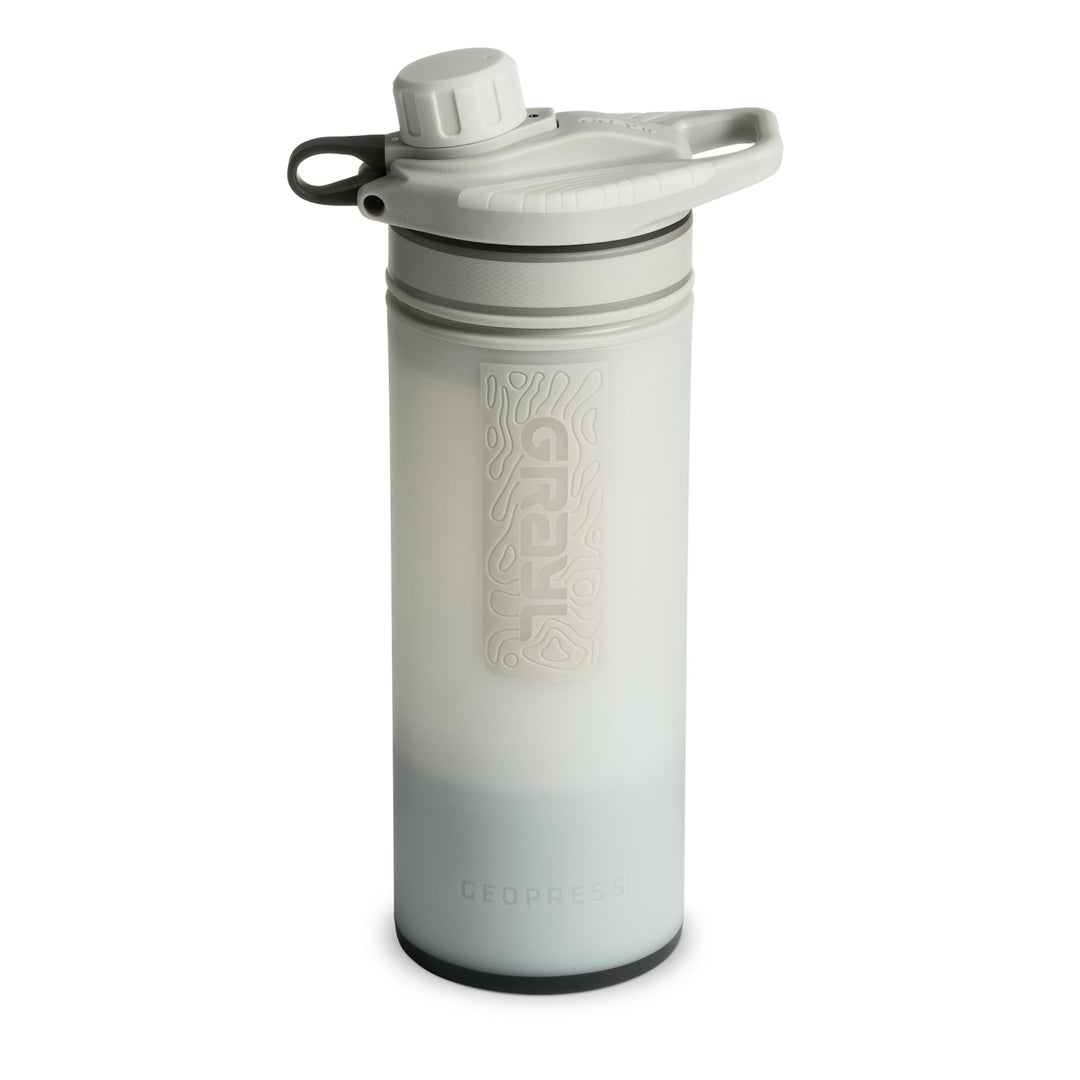 GRAYL GeoPress 24 oz Wasserfilterflasche – Filter für Wandern, Camping, Survival, Reisen Peak White,