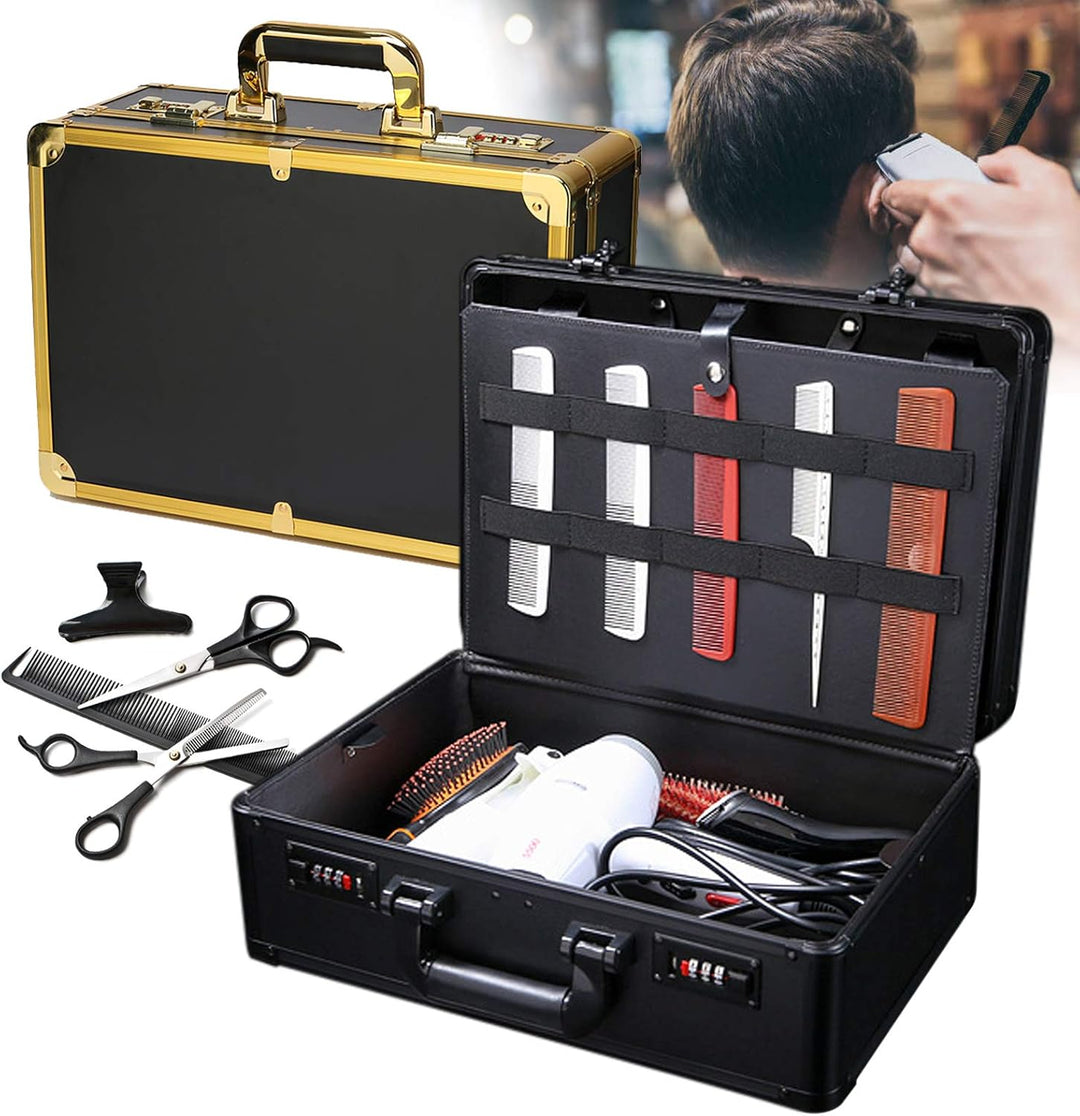 Tragbar Grosser Friseursalon Stylist Koffer, 40x28cm Werkzeug Organizer, Kosmetikkoffer Mit Passwort