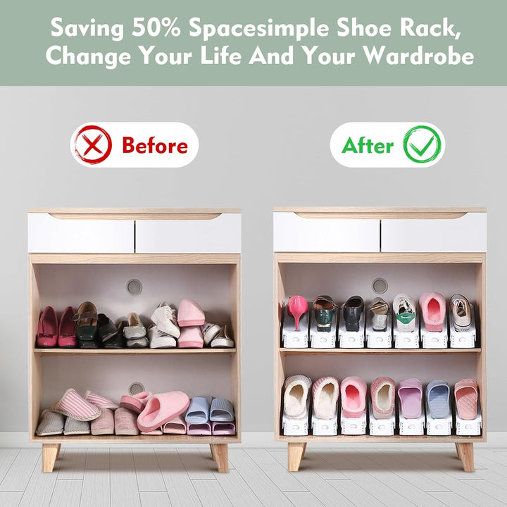 Einstellbare Schuhregale,24 Stück Schuhstapler/Schuhhalter Set,Schuhorganizer,Doppelschicht Schuhsta
