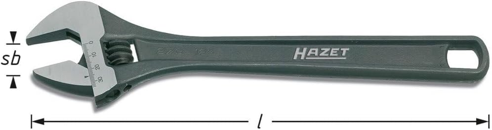 Hazet Einmaulschlüssel verstellbar phosphatiert DIN3117 Form B 382mm Länge: 382 mm, Länge: 382 mm