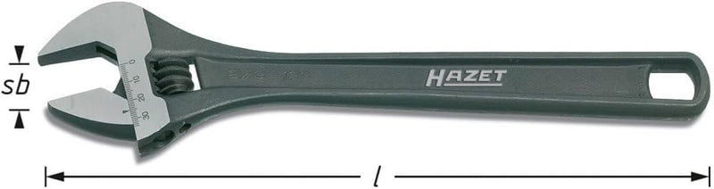 Hazet Einmaulschlüssel verstellbar phosphatiert DIN3117 Form B 382mm Länge: 382 mm, Länge: 382 mm