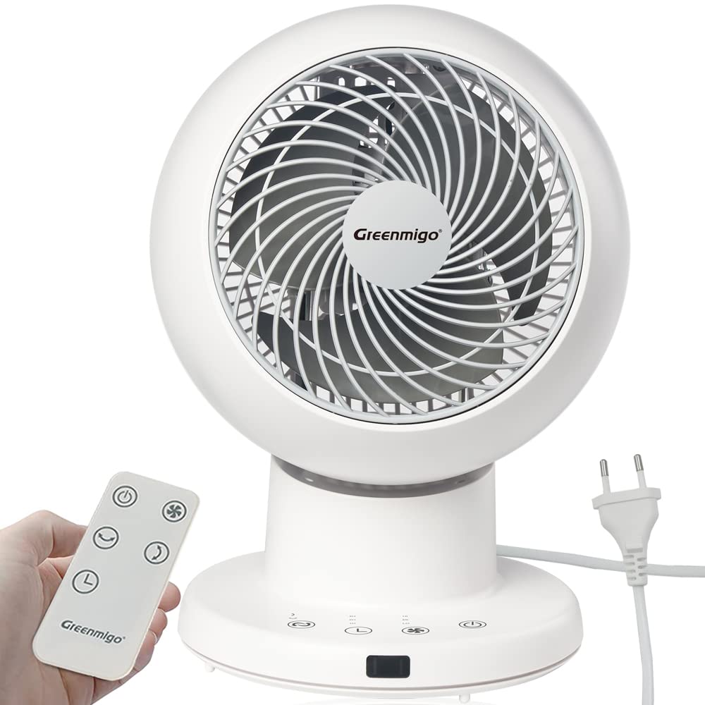Leiser 3D-Oszillationstischventilator mit Fernbedienung, Timer, schwenkbar, 3 Geschwindigkeitsstufen