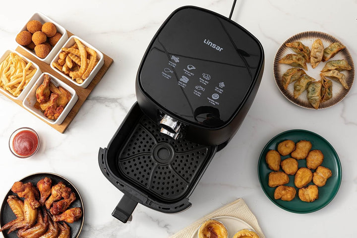 Heissluftfritteuse 4L - Airfryer mit Timer und Warmhaltefunktion - Temperatur wählbar - Energiespare