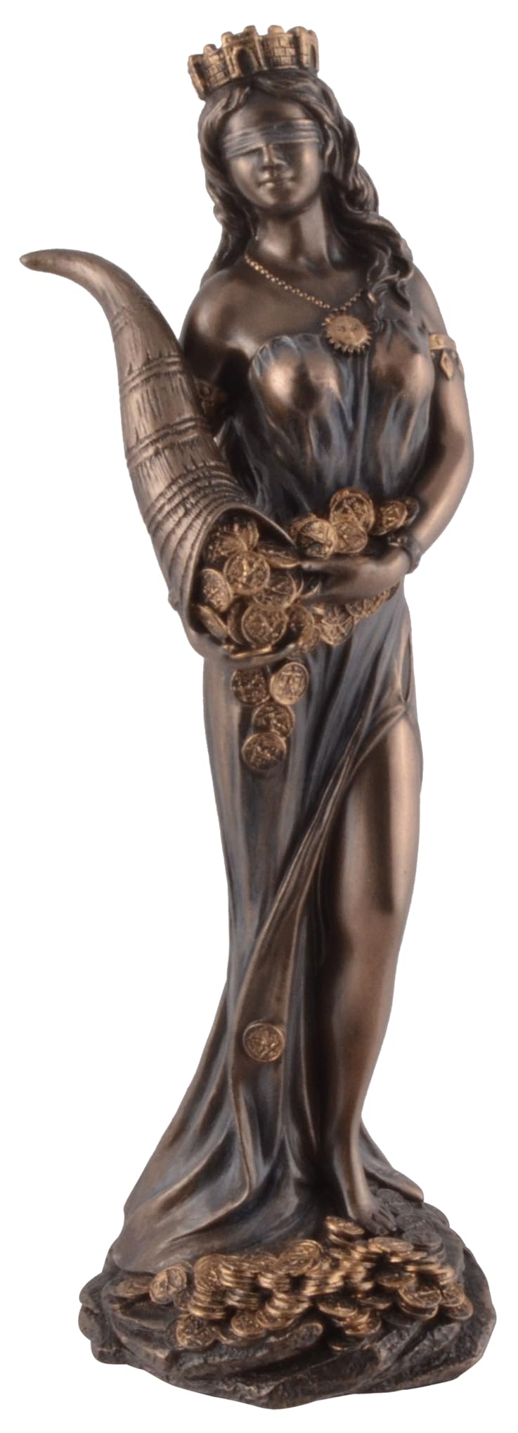 Römische Göttin Fortuna 19 cm bronziert Figur Glück Glückspiel Veronese