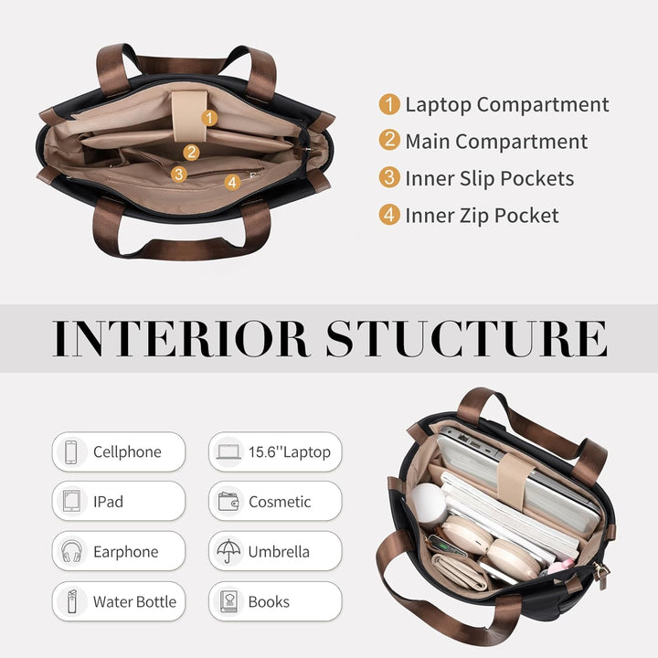 GOLF SUPAGS Convertible Notebook Handtasche, Laptop Rucksack für Damen mit Laptopfach, 15.6 Zoll Sty