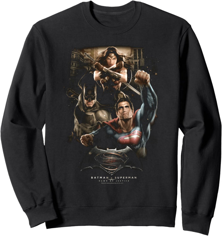 Batman v Superman Three In Action Sweatshirt