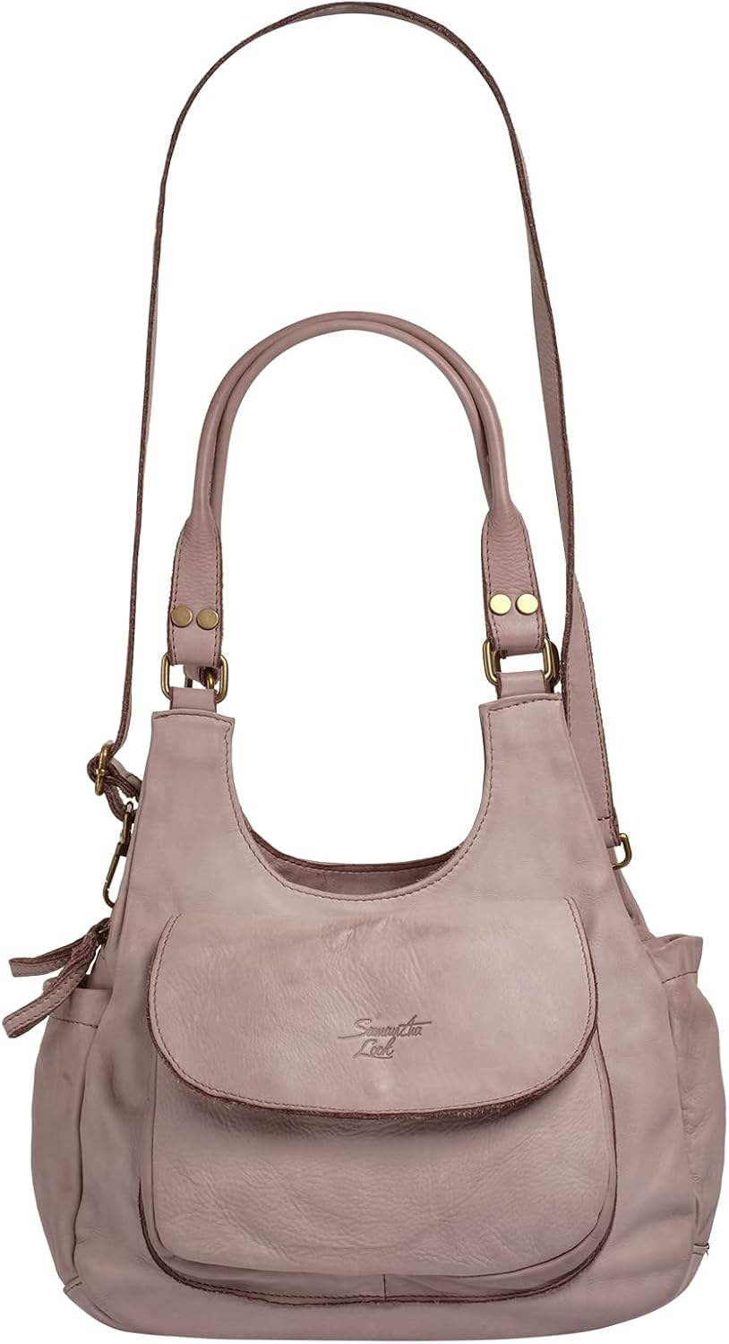 Samantha Look Umhängetasche echt Leder Damen - 021685 Alt-rosa, Alt-rosa