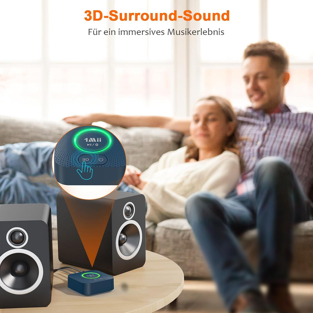 1Mii B06HD Bluetooth 5.0 Empfänger, aptX HD & Low Latency Wireless Audio Adapter mit 3D Surround, Hi