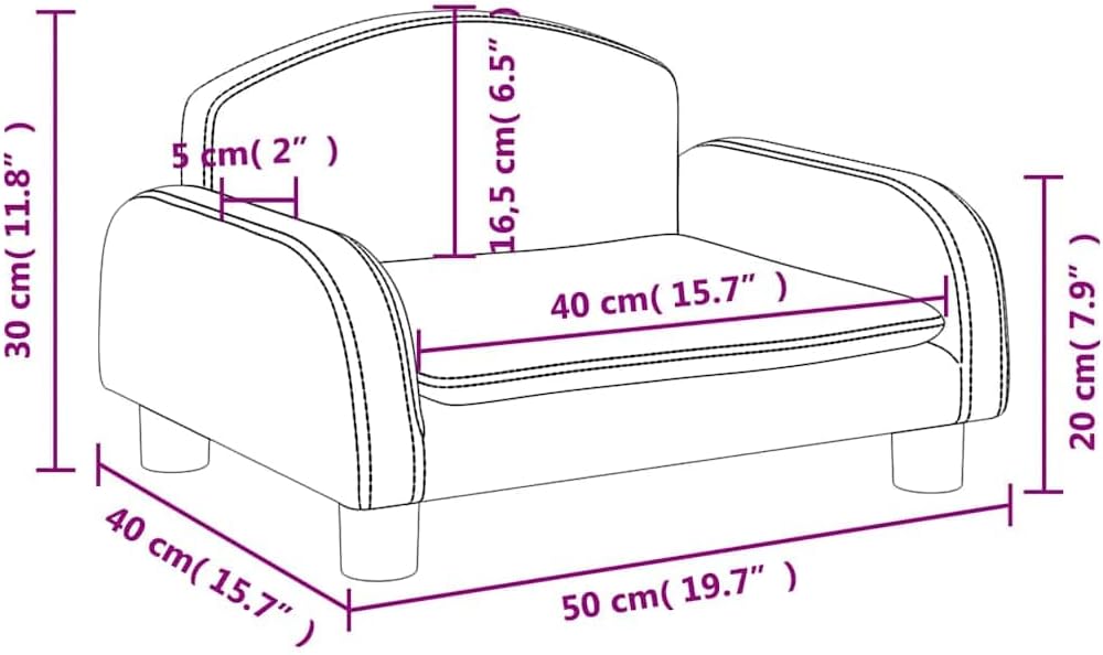 vidaXL Kindersofa, Couch für Kinder, Kindercouch mit runden Kanten, Kindersessel Minisofa Polstersof