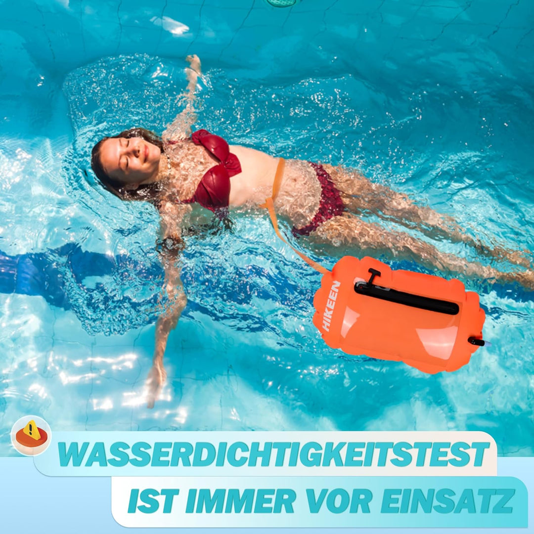 BOOSTEADY Schwimmboje, Trockensack Boje Schwimmen Aufblasbare Trockentasche Swimming Buoy mit Handyt
