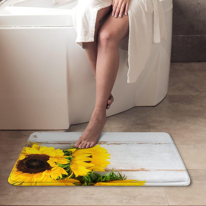 Britimes Badematten für Badezimmer, Badezimmermatten, Teppiche, kein Silber, gelbe Sonnenblume, wasc