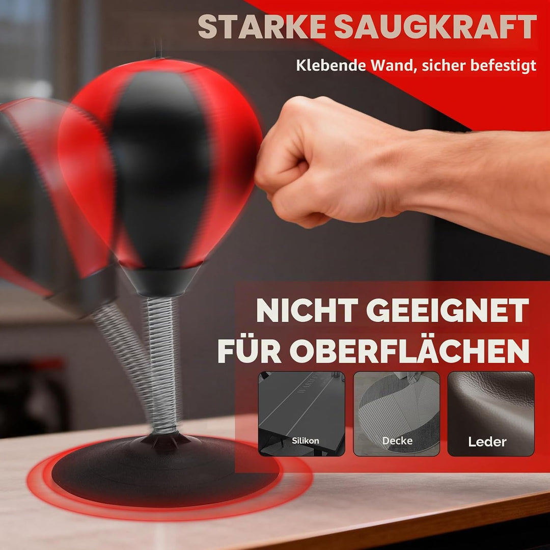 Boxsack Tisch Punchingball Boxen mit Saugnapf und Tischklemme, Anti Stress Boxbirne fürs Büro &amp; Zuha