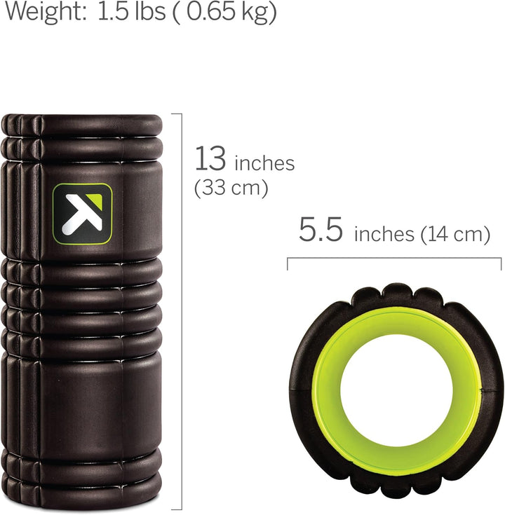 Trigger Point Foamroller Grid - Mit kostenlosen Online-Videos, 33x14 cm, Schwarz, 15920 Trigger Poin
