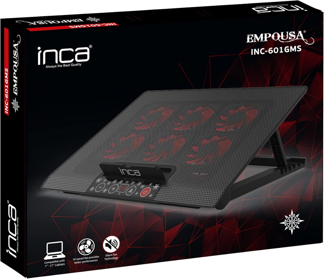 Inca INC-601 GMS 6X Lüfter,Control Panel,2X USB,6 Stufen Gaming Notebook Kühler 7-17