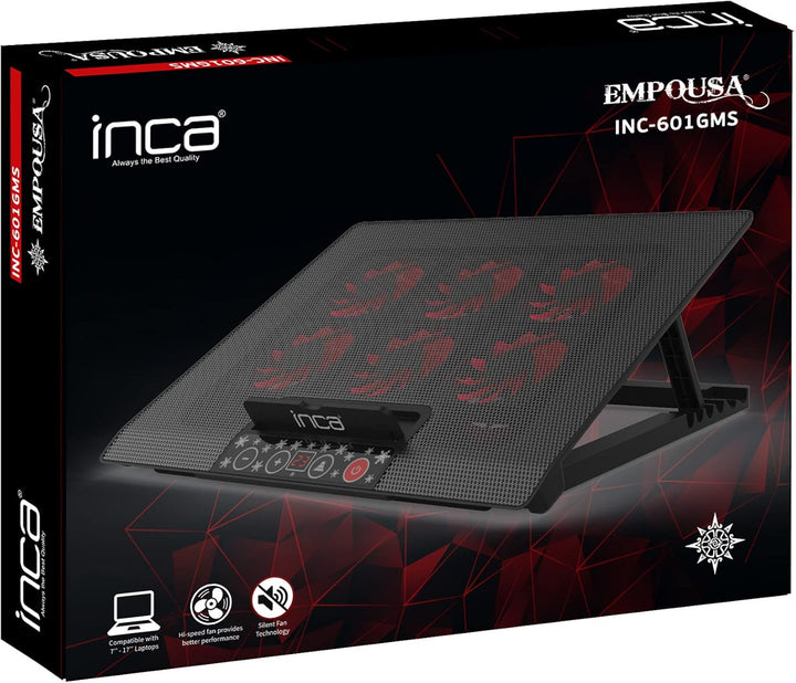 Inca INC-601 GMS 6X Lüfter,Control Panel,2X USB,6 Stufen Gaming Notebook Kühler 7-17